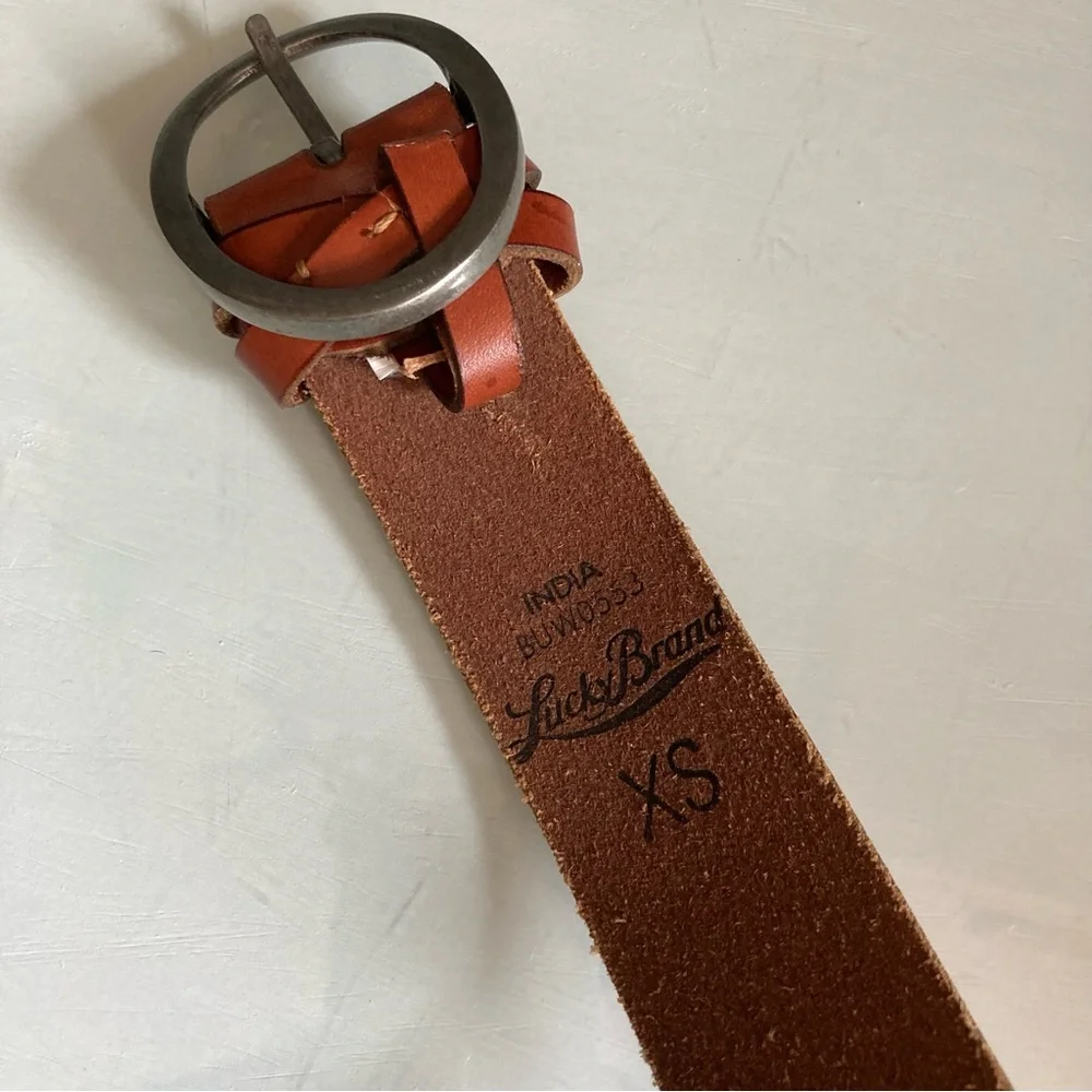 Lucky Brand. Brown Leather Belt with Silver Buckle - Picture 3 of 4